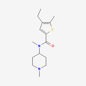 molecular formula C15H24N2OS B7512806 4-ethyl-N,5-dimethyl-N-(1-methylpiperidin-4-yl)thiophene-2-carboxamide 