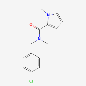 molecular formula C14H15ClN2O B7512813 N-[(4-chlorophenyl)methyl]-N,1-dimethylpyrrole-2-carboxamide 