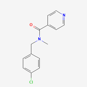 molecular formula C14H13ClN2O B7512876 N-[(4-chlorophenyl)methyl]-N-methylpyridine-4-carboxamide 
