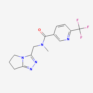 molecular formula C14H14F3N5O B7512885 N-(6,7-dihydro-5H-pyrrolo[2,1-c][1,2,4]triazol-3-ylmethyl)-N-methyl-6-(trifluoromethyl)pyridine-3-carboxamide 