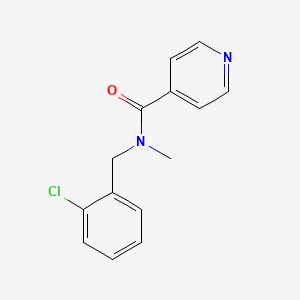 molecular formula C14H13ClN2O B7512891 N-[(2-chlorophenyl)methyl]-N-methylpyridine-4-carboxamide 