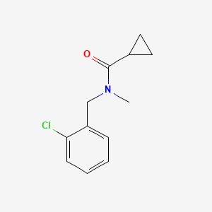 molecular formula C12H14ClNO B7512914 N-[(2-chlorophenyl)methyl]-N-methylcyclopropanecarboxamide 