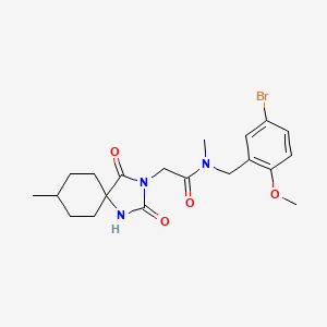 N-[(5-bromo-2-methoxyphenyl)methyl]-N-methyl-2-(8-methyl-2,4-dioxo-1,3-diazaspiro[4.5]decan-3-yl)acetamide
