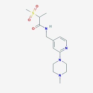 molecular formula C15H24N4O3S B7512955 N-[[2-(4-methylpiperazin-1-yl)pyridin-4-yl]methyl]-2-methylsulfonylpropanamide 