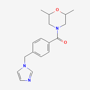 molecular formula C17H21N3O2 B7512963 (2,6-Dimethylmorpholin-4-yl)-[4-(imidazol-1-ylmethyl)phenyl]methanone 