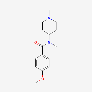 molecular formula C15H22N2O2 B7512970 4-methoxy-N-methyl-N-(1-methylpiperidin-4-yl)benzamide 