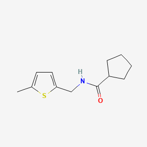 molecular formula C12H17NOS B7513033 N-[(5-methylthiophen-2-yl)methyl]cyclopentanecarboxamide 