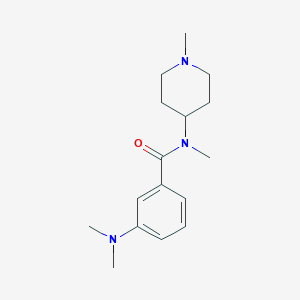 molecular formula C16H25N3O B7513041 3-(dimethylamino)-N-methyl-N-(1-methylpiperidin-4-yl)benzamide 