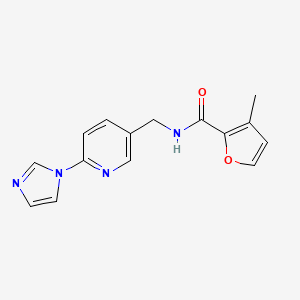 molecular formula C15H14N4O2 B7513063 N-[(6-imidazol-1-ylpyridin-3-yl)methyl]-3-methylfuran-2-carboxamide 
