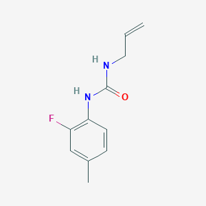 molecular formula C11H13FN2O B7513099 1-(2-Fluoro-4-methylphenyl)-3-prop-2-enylurea 