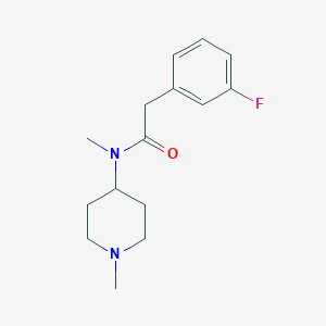 molecular formula C15H21FN2O B7513132 2-(3-fluorophenyl)-N-methyl-N-(1-methylpiperidin-4-yl)acetamide 