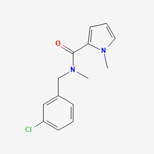 molecular formula C14H15ClN2O B7513146 N-[(3-chlorophenyl)methyl]-N,1-dimethylpyrrole-2-carboxamide 
