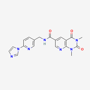 molecular formula C19H17N7O3 B7513160 N-[(6-imidazol-1-ylpyridin-3-yl)methyl]-1,3-dimethyl-2,4-dioxopyrido[2,3-d]pyrimidine-6-carboxamide 