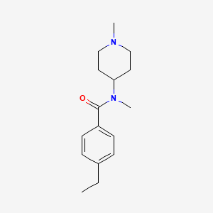 molecular formula C16H24N2O B7513163 4-ethyl-N-methyl-N-(1-methylpiperidin-4-yl)benzamide 
