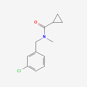 molecular formula C12H14ClNO B7513171 N-[(3-chlorophenyl)methyl]-N-methylcyclopropanecarboxamide 