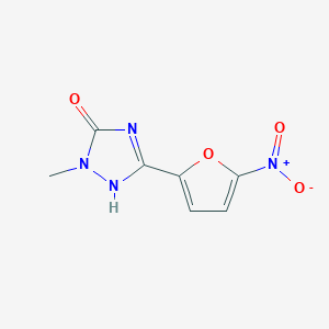 molecular formula C7H6N4O4 B075132 2-methyl-5-(5-nitrofuran-2-yl)-1H-1,2,4-triazol-3-one CAS No. 1600-61-9