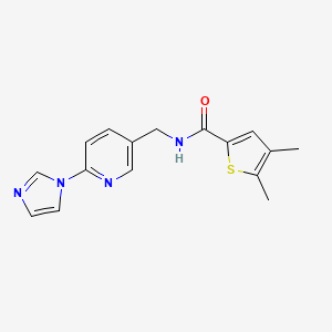 molecular formula C16H16N4OS B7513209 N-[(6-imidazol-1-ylpyridin-3-yl)methyl]-4,5-dimethylthiophene-2-carboxamide 