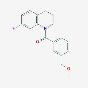 molecular formula C18H18FNO2 B7513215 (7-fluoro-3,4-dihydro-2H-quinolin-1-yl)-[3-(methoxymethyl)phenyl]methanone 