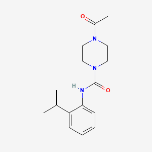 molecular formula C16H23N3O2 B7513228 4-acetyl-N-(2-propan-2-ylphenyl)piperazine-1-carboxamide 