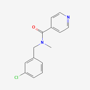 molecular formula C14H13ClN2O B7513236 N-[(3-chlorophenyl)methyl]-N-methylpyridine-4-carboxamide 