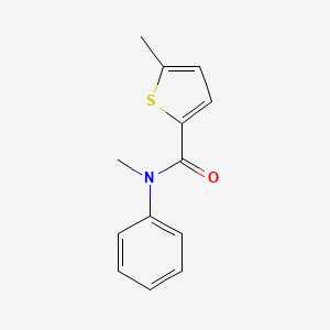 molecular formula C13H13NOS B7513256 N,5-dimethyl-N-phenylthiophene-2-carboxamide 