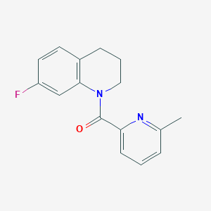 molecular formula C16H15FN2O B7513260 (7-fluoro-3,4-dihydro-2H-quinolin-1-yl)-(6-methylpyridin-2-yl)methanone 