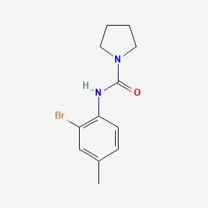 molecular formula C12H15BrN2O B7513267 N-(2-bromo-4-methylphenyl)pyrrolidine-1-carboxamide 