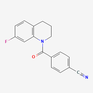 molecular formula C17H13FN2O B7513273 4-(7-fluoro-3,4-dihydro-2H-quinoline-1-carbonyl)benzonitrile 
