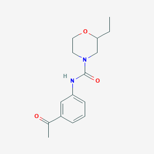 molecular formula C15H20N2O3 B7513343 N-(3-acetylphenyl)-2-ethylmorpholine-4-carboxamide 