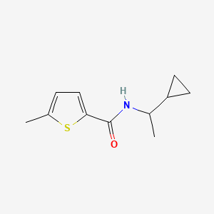 molecular formula C11H15NOS B7513377 N-(1-cyclopropylethyl)-5-methylthiophene-2-carboxamide 
