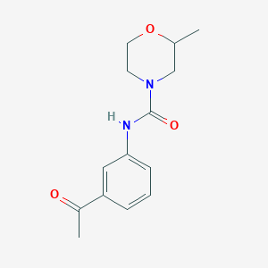 molecular formula C14H18N2O3 B7513387 N-(3-acetylphenyl)-2-methylmorpholine-4-carboxamide 