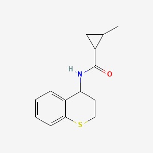 molecular formula C14H17NOS B7513400 N-(3,4-dihydro-2H-thiochromen-4-yl)-2-methylcyclopropane-1-carboxamide 