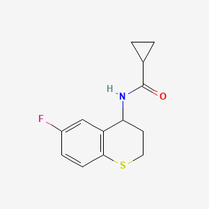 molecular formula C13H14FNOS B7513438 N-(6-fluoro-3,4-dihydro-2H-thiochromen-4-yl)cyclopropanecarboxamide 
