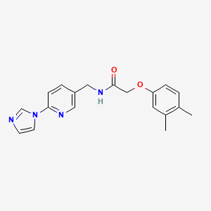 molecular formula C19H20N4O2 B7513444 2-(3,4-dimethylphenoxy)-N-[(6-imidazol-1-ylpyridin-3-yl)methyl]acetamide 