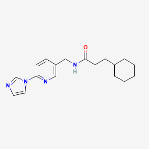 molecular formula C18H24N4O B7513449 3-cyclohexyl-N-[(6-imidazol-1-ylpyridin-3-yl)methyl]propanamide 
