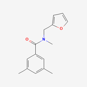 molecular formula C15H17NO2 B7513471 N-(furan-2-ylmethyl)-N,3,5-trimethylbenzamide 