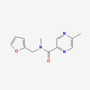 molecular formula C12H13N3O2 B7513477 N-(furan-2-ylmethyl)-N,5-dimethylpyrazine-2-carboxamide 