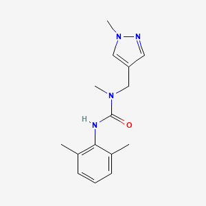 molecular formula C15H20N4O B7513479 3-(2,6-Dimethylphenyl)-1-methyl-1-[(1-methylpyrazol-4-yl)methyl]urea 