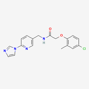 2-(4-chloro-2-methylphenoxy)-N-[(6-imidazol-1-ylpyridin-3-yl)methyl]acetamide