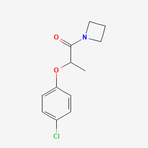 molecular formula C12H14ClNO2 B7513513 1-(Azetidin-1-yl)-2-(4-chlorophenoxy)propan-1-one 