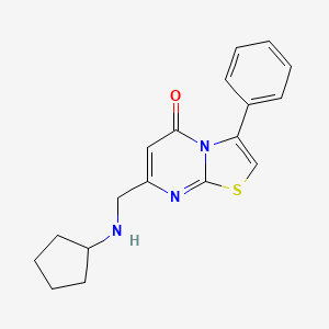 molecular formula C18H19N3OS B7513537 7-[(Cyclopentylamino)methyl]-3-phenyl-[1,3]thiazolo[3,2-a]pyrimidin-5-one 
