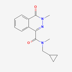 molecular formula C15H17N3O2 B7513541 N-(cyclopropylmethyl)-N,3-dimethyl-4-oxophthalazine-1-carboxamide 