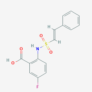 molecular formula C15H12FNO4S B7513544 5-fluoro-2-[[(E)-2-phenylethenyl]sulfonylamino]benzoic acid 