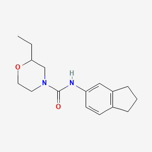 molecular formula C16H22N2O2 B7513564 N-(2,3-dihydro-1H-inden-5-yl)-2-ethylmorpholine-4-carboxamide 