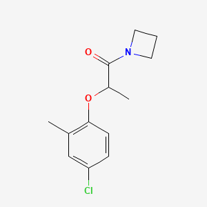molecular formula C13H16ClNO2 B7513572 1-(Azetidin-1-yl)-2-(4-chloro-2-methylphenoxy)propan-1-one 