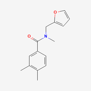 molecular formula C15H17NO2 B7513578 N-(furan-2-ylmethyl)-N,3,4-trimethylbenzamide 