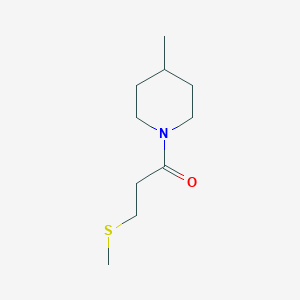 molecular formula C10H19NOS B7513591 1-(4-Methylpiperidin-1-yl)-3-methylsulfanylpropan-1-one 