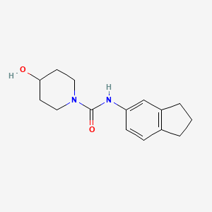 molecular formula C15H20N2O2 B7513594 N-(2,3-dihydro-1H-inden-5-yl)-4-hydroxypiperidine-1-carboxamide 