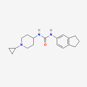 molecular formula C18H25N3O B7513618 1-(1-cyclopropylpiperidin-4-yl)-3-(2,3-dihydro-1H-inden-5-yl)urea 