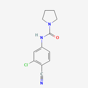molecular formula C12H12ClN3O B7513628 N-(3-chloro-4-cyanophenyl)pyrrolidine-1-carboxamide 